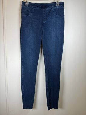 SPANX Denim Jeggings Pull On Jeggings Dark Wash High Rise | Medium